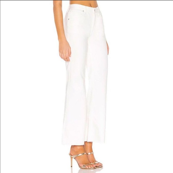 Free People High Rise Straight Flare White Jeans - Picture 3 of 6